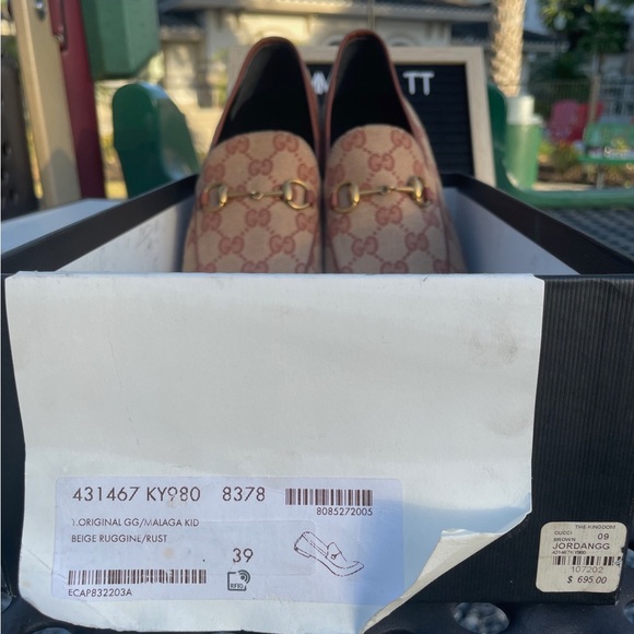 Womens Canvas GG Monogram Horsebit Jordaan Loafers - Picture 3 of 4